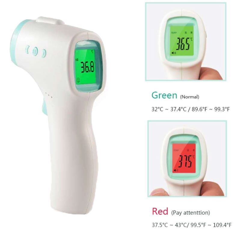 Érintés nélküli infrás digitális lázmérő LCD kijelzővel, 1.5-5cm